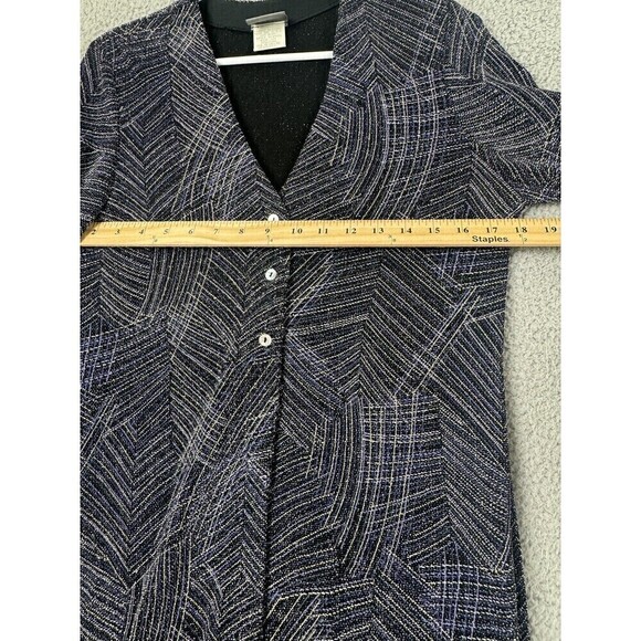 Vintage Rabbit Designs Dress Cardigan Set Womens 12M Blue Metallic Stretch USA - Picture 5 of 16